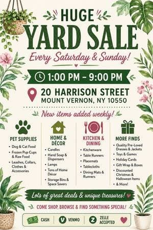 Huge Mount Vernon Inventory Clearance - HOME ESSENTIALS & PET HUB