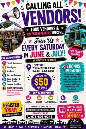 Calling all vendors