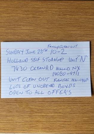 Holland self storage unit n family clean out open to all offers furnit