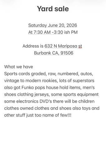 Huge Yard Sale