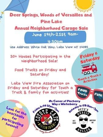 30+ Homes Neighborhood Garage Sale and Touch a Truck/Food Trucks Event
