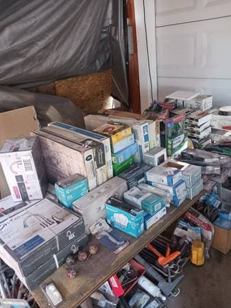 Plumbing materials, tools, furniture, jeep parts household goods