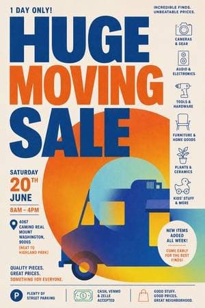 HUGE MOVING SALE - Furniture, Kids, Home, Kitchen, Tools, Electronics