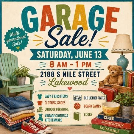 Garage Sale Today! June 13