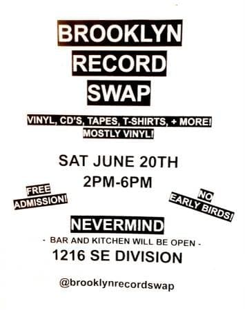 BROOKLYN RECORD SWAP JUNE 20TH