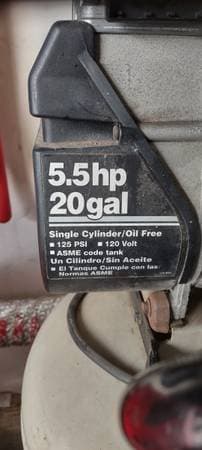 air compressor 20gal for $125/