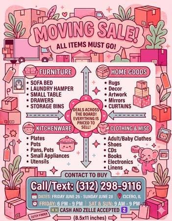 MOVE SALE , ALL ITEMS MUST GO 🏷