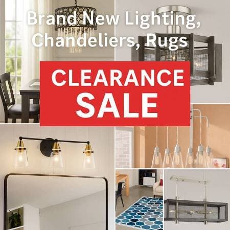 Huge Sale– Brand New Chandeliers, Lighting, Rugs OBO