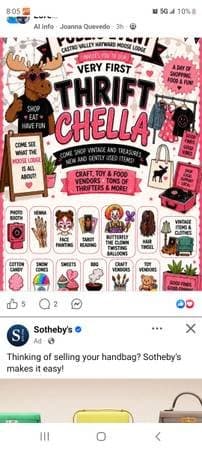 Thrift Chella event Moose Lodge Castro Valley 6/28 9-3pm.