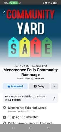 Menomonee Falls Village Wide Rummage Sale
