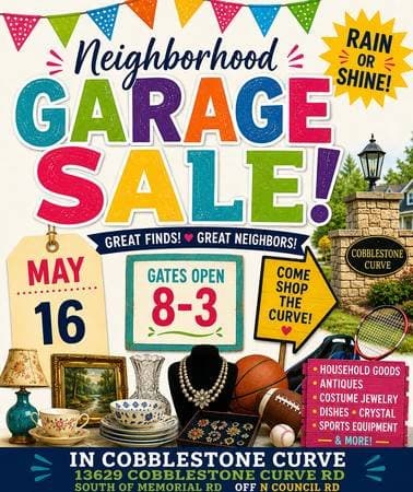 Neighborhood Garage Sale 13629 Cobblestone Curve Rd