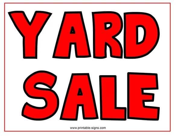 Yard Sale- May 16th in Concord.