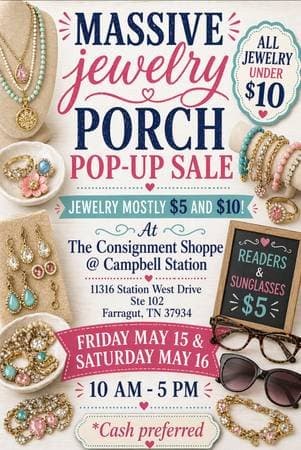 Massive PORCH POP-UP JEWELRY SALE (Starting tomorrow 5/15 & Saturday)