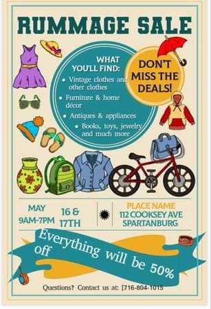 Huge indoor/outdoor rummage/estate sale. Sat&sun 9am Everything 50% of