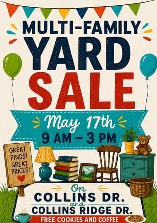 Riverside Multi-Family Yard Sale (Collins Ridge Dr)