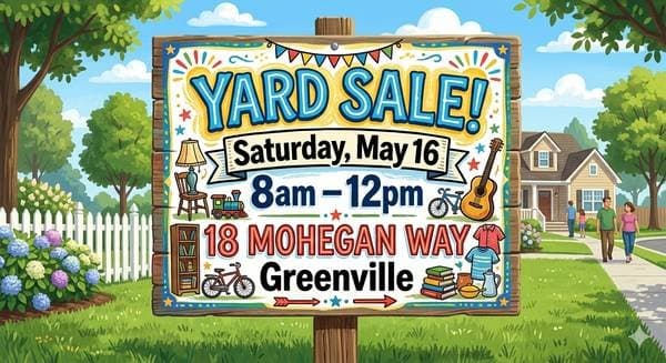 Huge Yard Sale 18 Mohegan Way