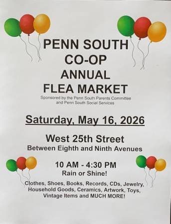 HUGE PENN SOUTH CO-OP ANNUAL FLEA MARKET IN CHELSEA