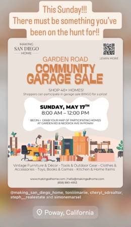 40+ Home Garage Sale!! Garden Rd Poway!!